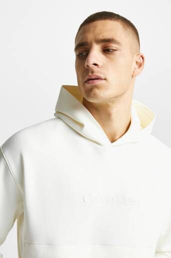 Calvin Klein Hoodie Comfort Debossed Logo Hoodie Beige  Male Beige