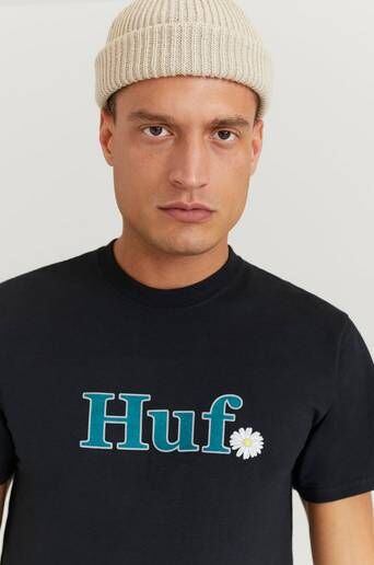 Huf T-Shirt In Bloom S/s Tee Svart  Male Svart
