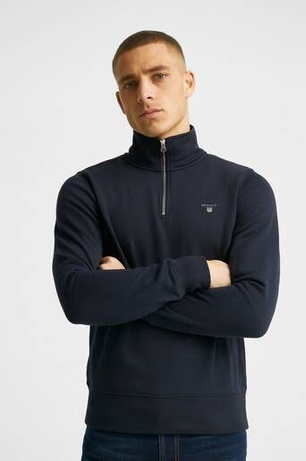 Gant Genser Half Zip Sweat Blå  Male Blå