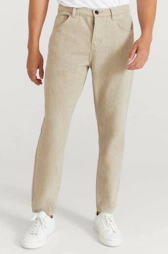 Studio Total Bukse Regular Tapered Twill Beige  Male Beige