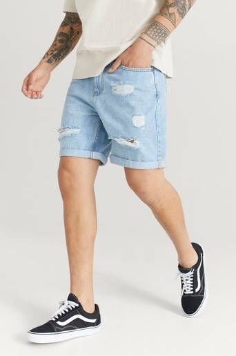 William Baxter Jeansshorts Ripped Denim Shorts Blå  Male Blå