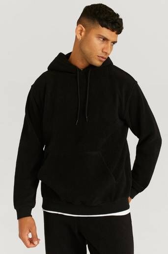 Studio Total Hoodie Soft Pile Hood Svart  Male Svart