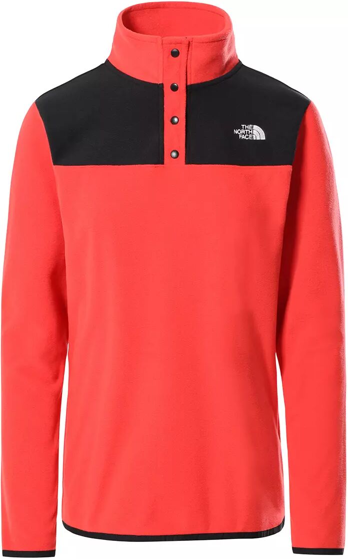 The North Face W TKA Glacier Snap-Neck - Genser - Horizon Red/Black - M