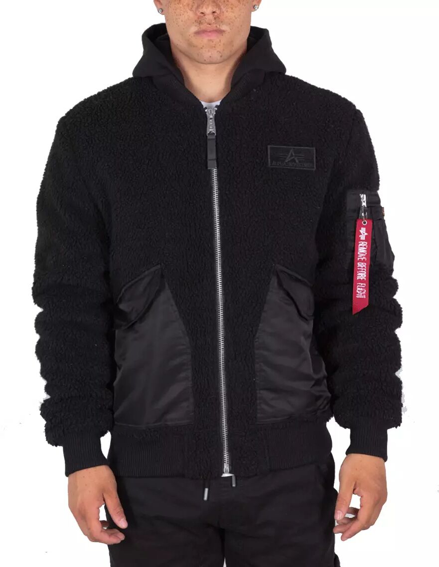 Alpha Industries CWU Zip Hoody Teddy - Jakke - Svart - L