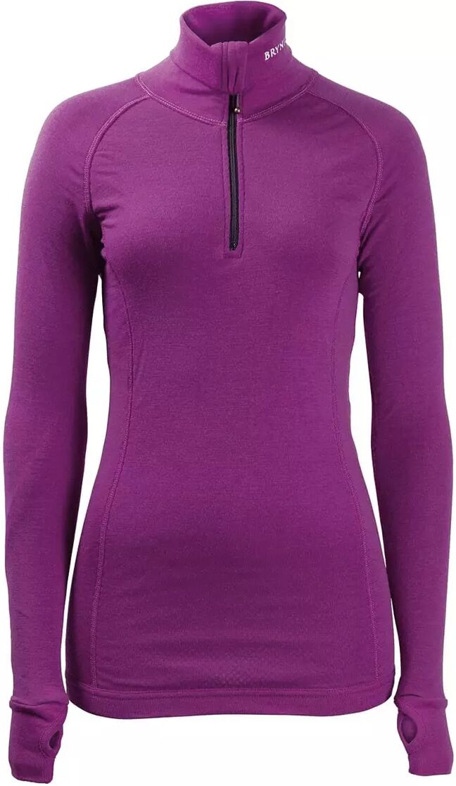 Brynje Lady Zip Polo w/thumbgrip - Trøye - Lilla - XS