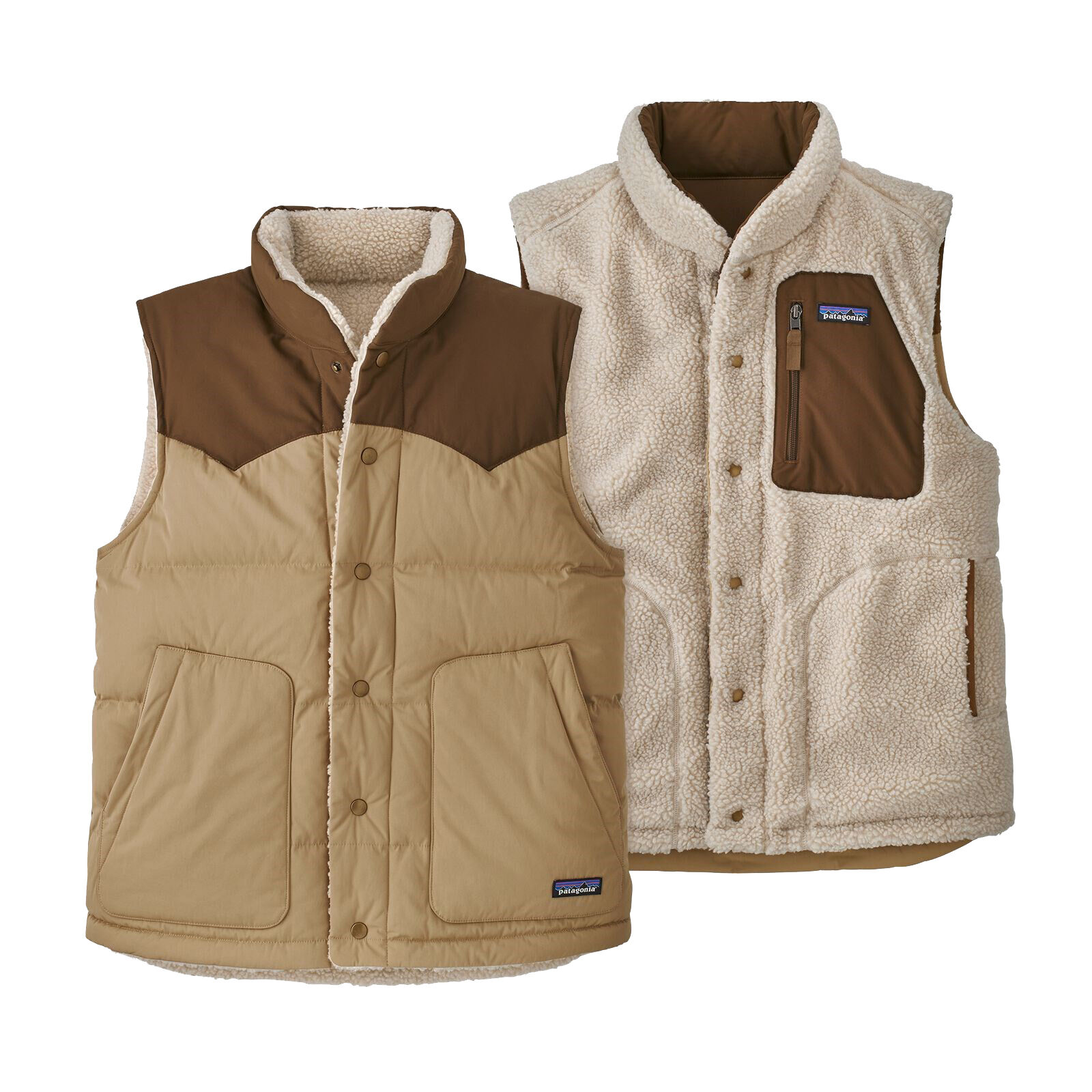 Patagonia Reversible Bivy Down Vest, dunvest herre Classic Tan 27588 S 2021