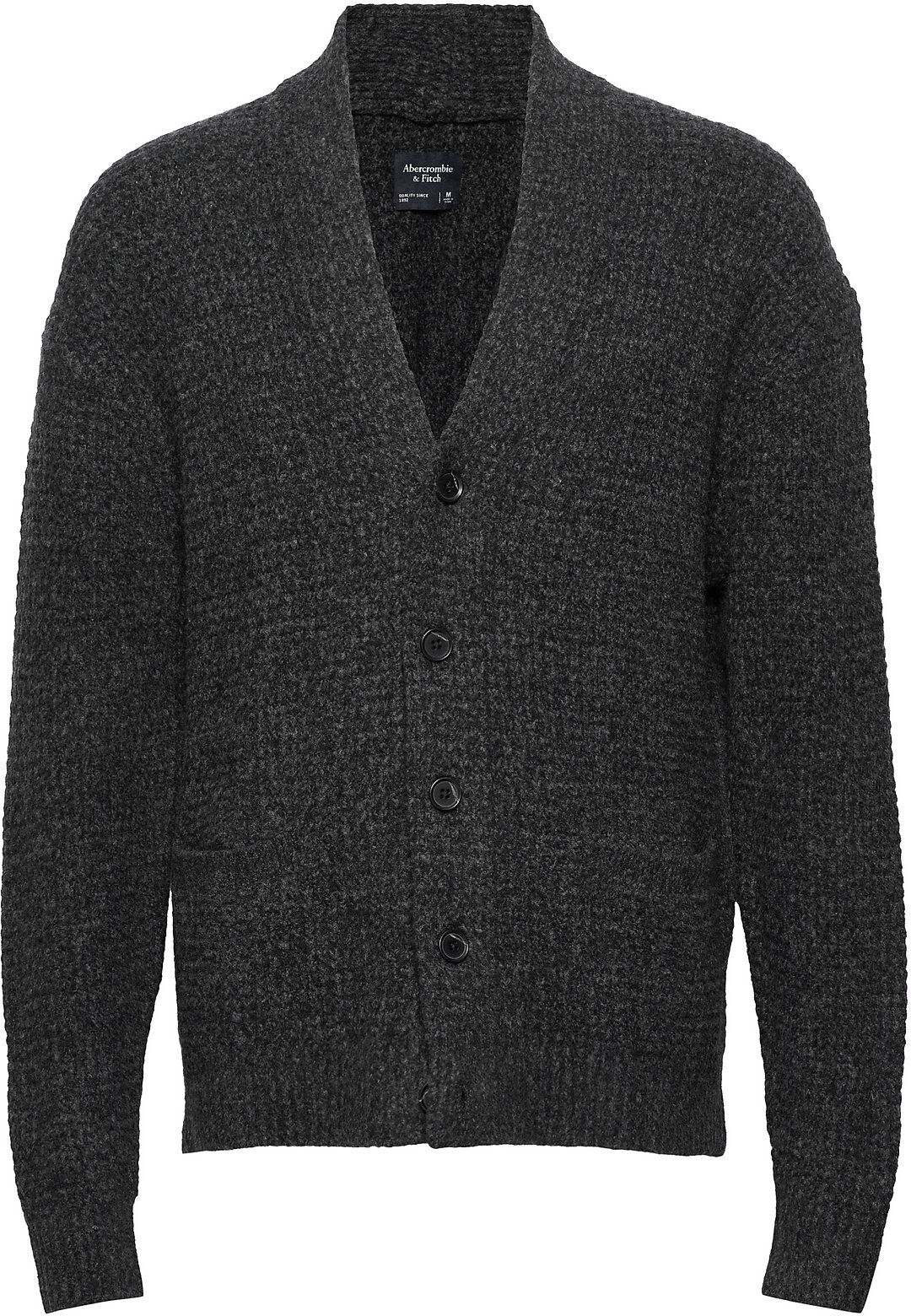 Abercrombie & Fitch Anf Mens Sweaters Strikkegenser Cardigan Svart Abercrombie & Fitch