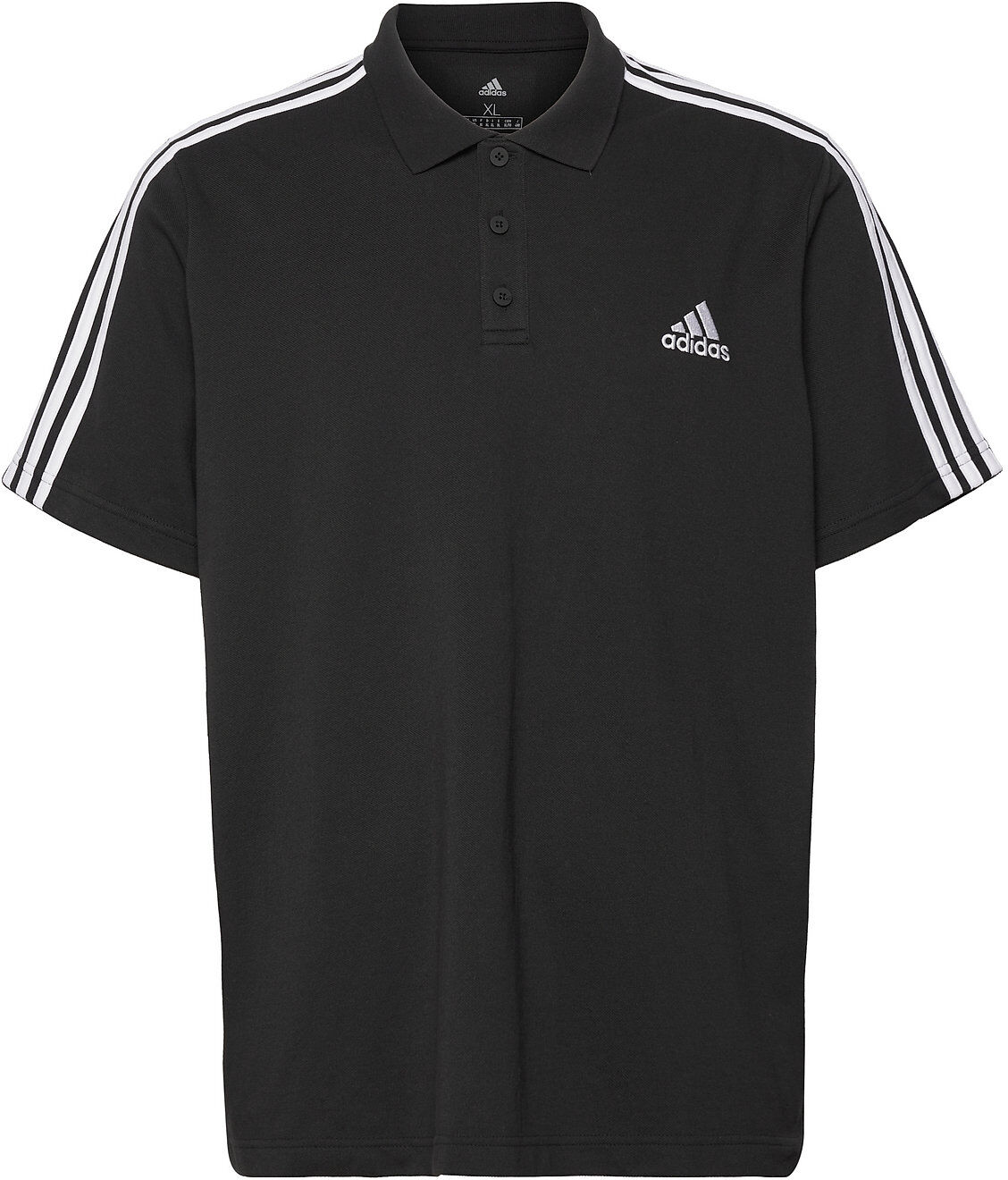 adidas Performance Aeroready Ess Piqué Emb Small Logo 3-Stripes Polo Shirt Polos Short-sleeved Svart Adidas Performance