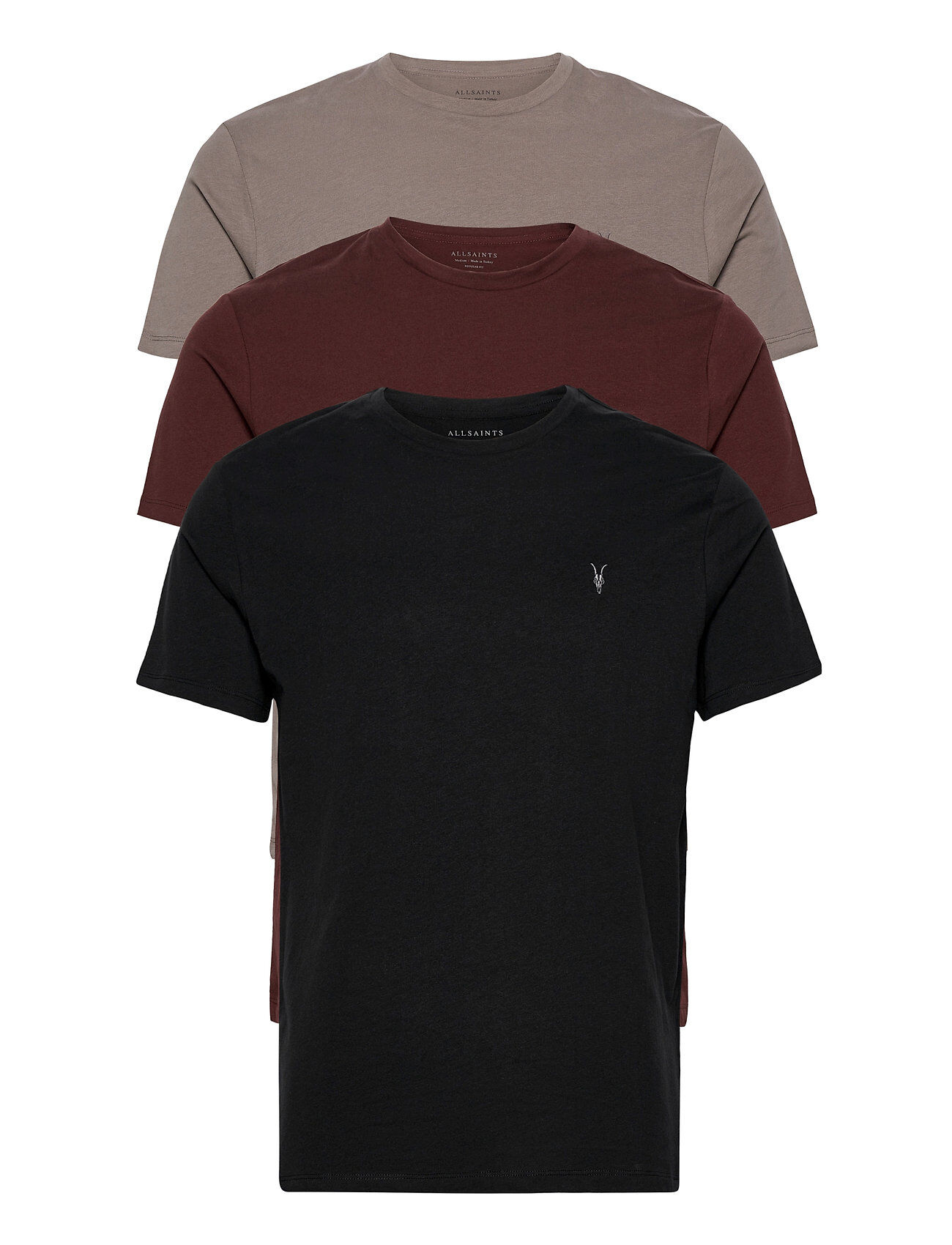 AllSaints Brace Ss Crew 3 Pk T-shirts Short-sleeved Svart AllSaints