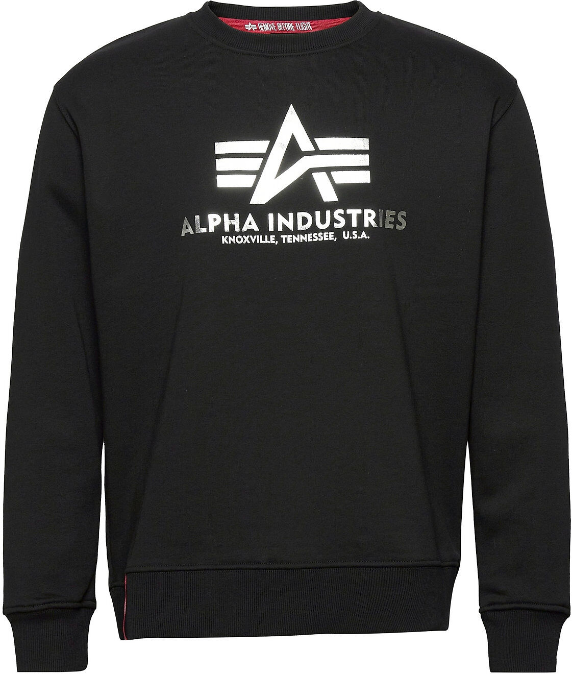 Alpha Industries Basic Sweater Foil Print Sweat-shirt Genser Svart Alpha Industries