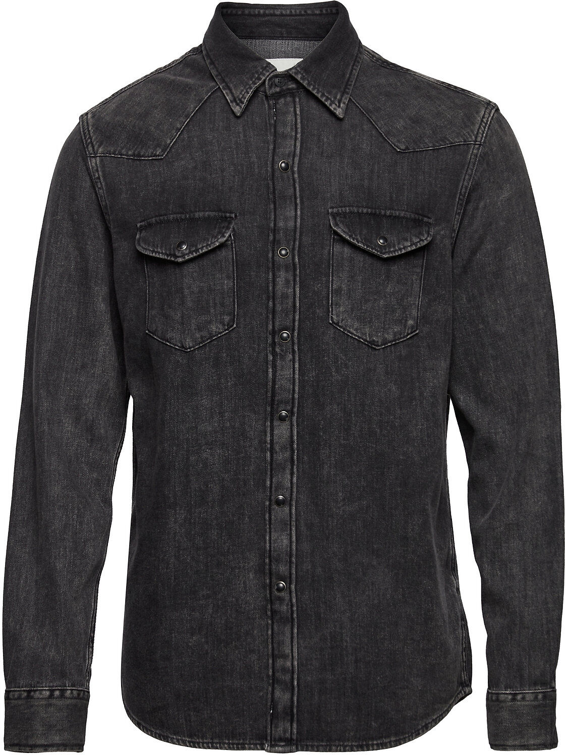 Eagle Black Denim Western Skjorte Uformell Svart American Eagle