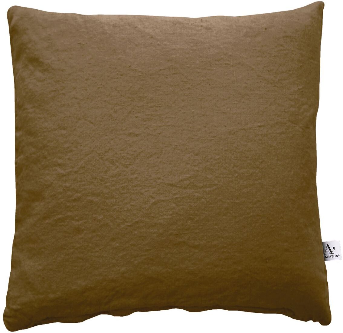 Au Maison Cushion Cover Linen Basic Washed Home Textiles Cushions & Blankets Cushion Covers Brun Au Maison