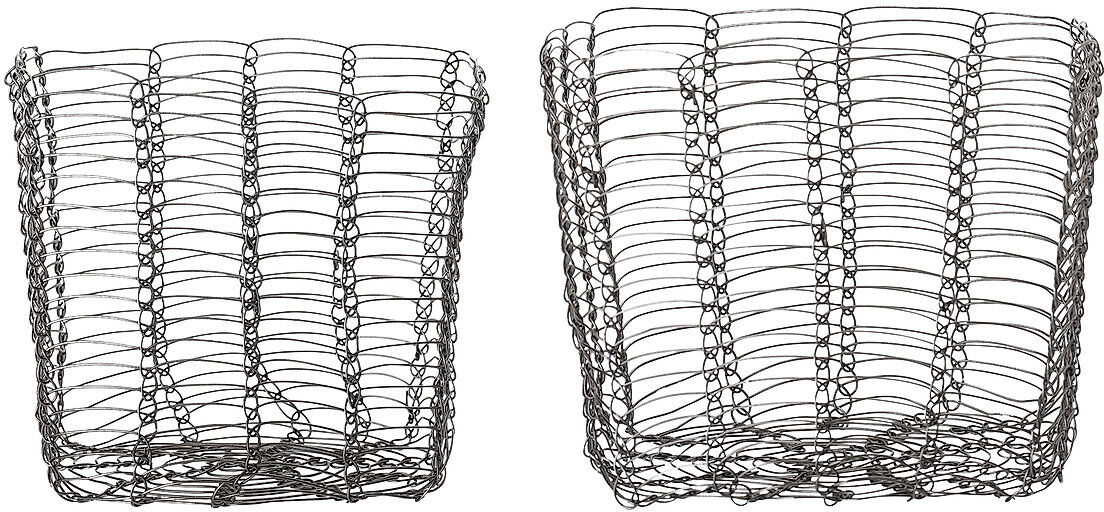 Bloomingville Bjarte Basket 2-Pack Home Storage Storage Baskets Grå Bloomingville