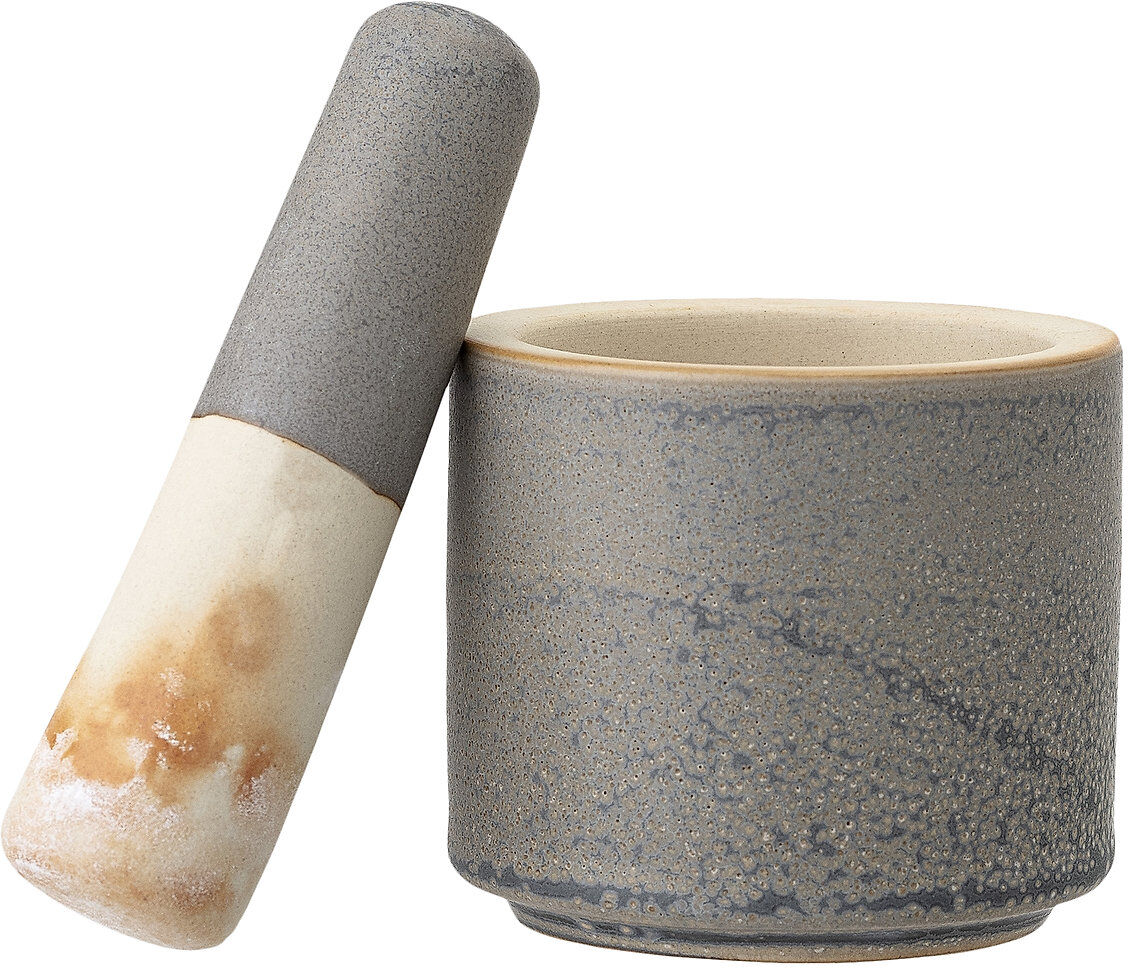 Bloomingville Kendra Mortar & Pestle Home Kitchen Kitchen Tools Grinders Mortars & Pestles Grå Bloomingville