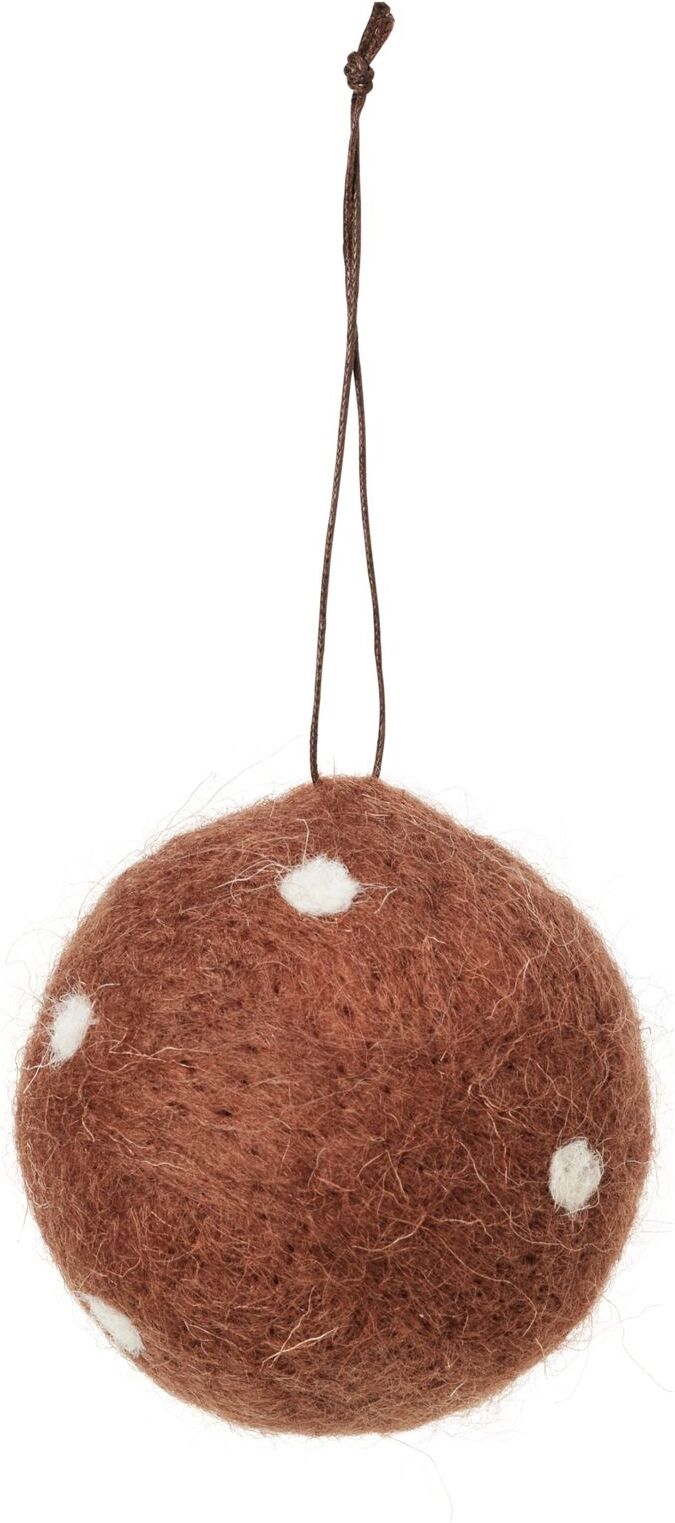 Broste Copenhagen Deko Ball 'Wollie' Home Decoration Christmas Decoration Christmas Baubles & Tree Accessories Brun Broste Copenhagen