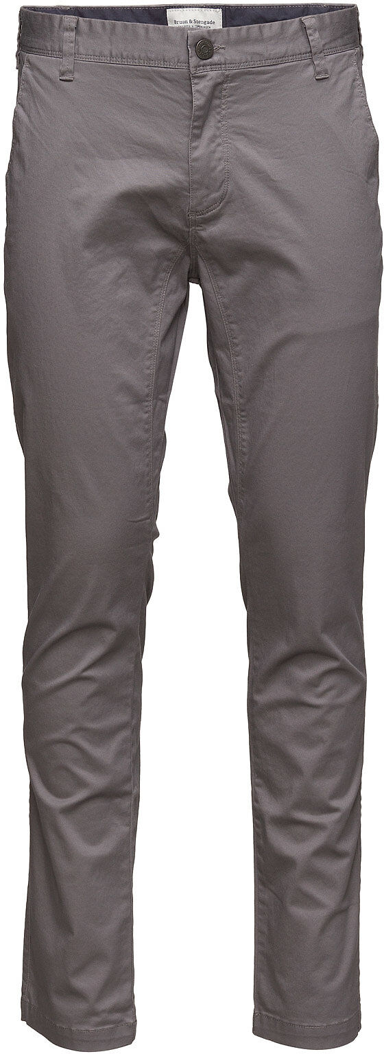 Bruun & Stengade Flash, Chinos Slim Chinos Bukser Grå Bruun & Stengade