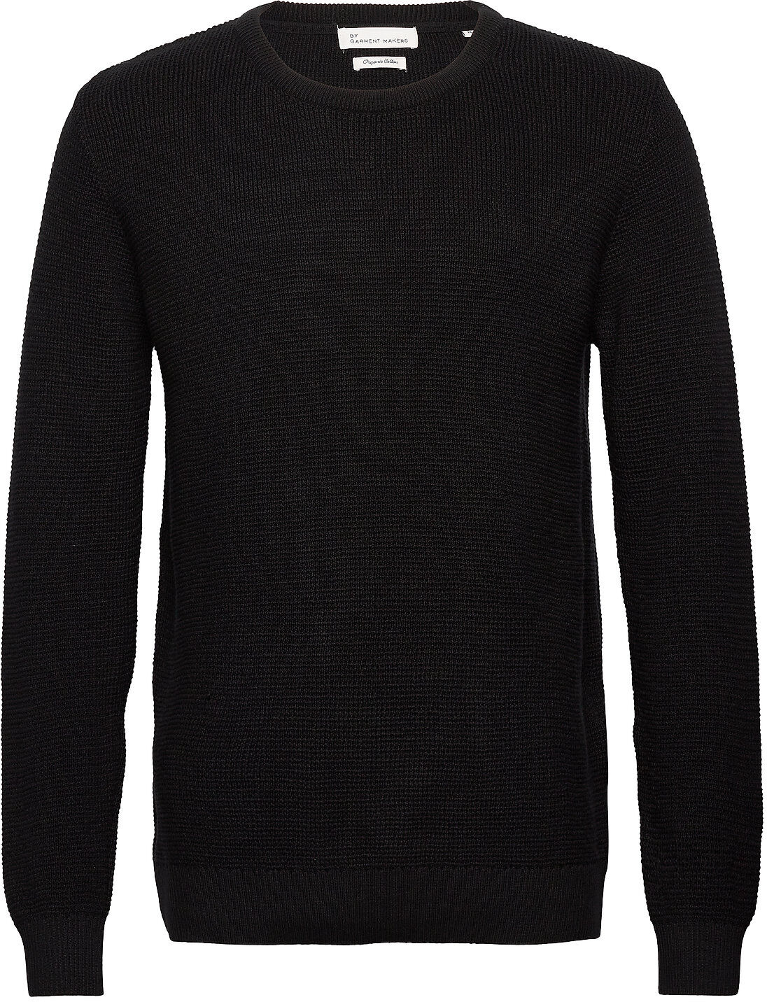 By Garment Makers The Organic Cotton Knit Strikkegenser M. Rund Krage Svart By Garment Makers