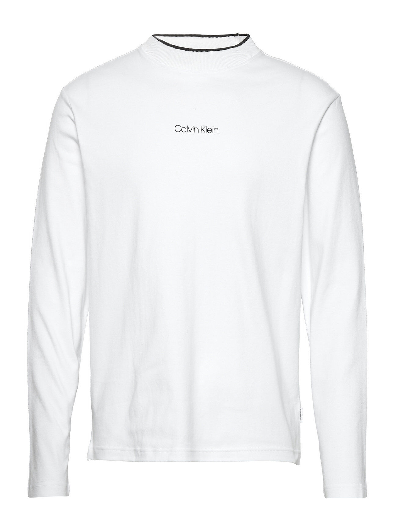 Calvin Center Logo Long Sleeve T-Shirt T-shirts Long-sleeved Hvit Calvin Klein