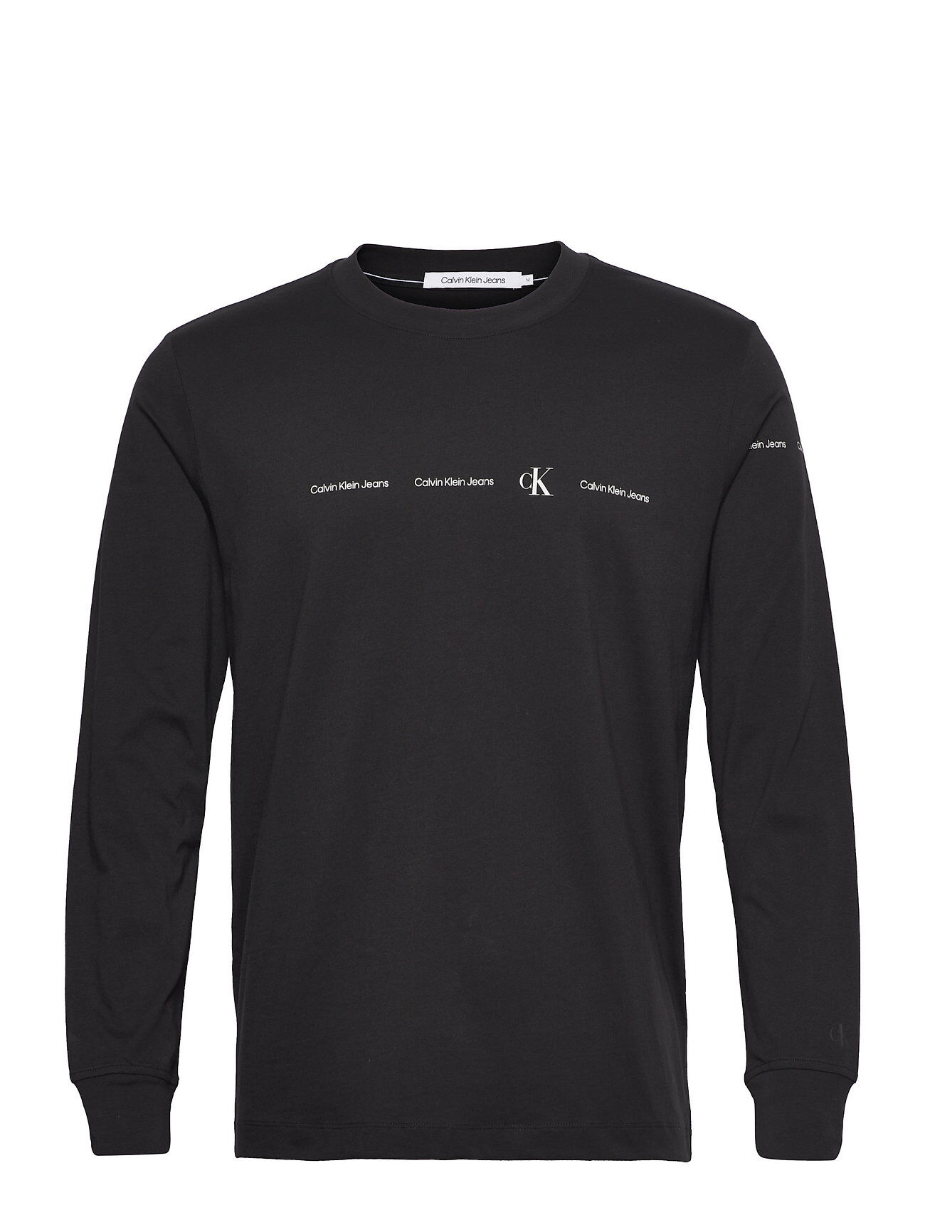 Calvin Repeat Logo L/S Tee T-shirts Long-sleeved Svart Calvin Klein Jeans