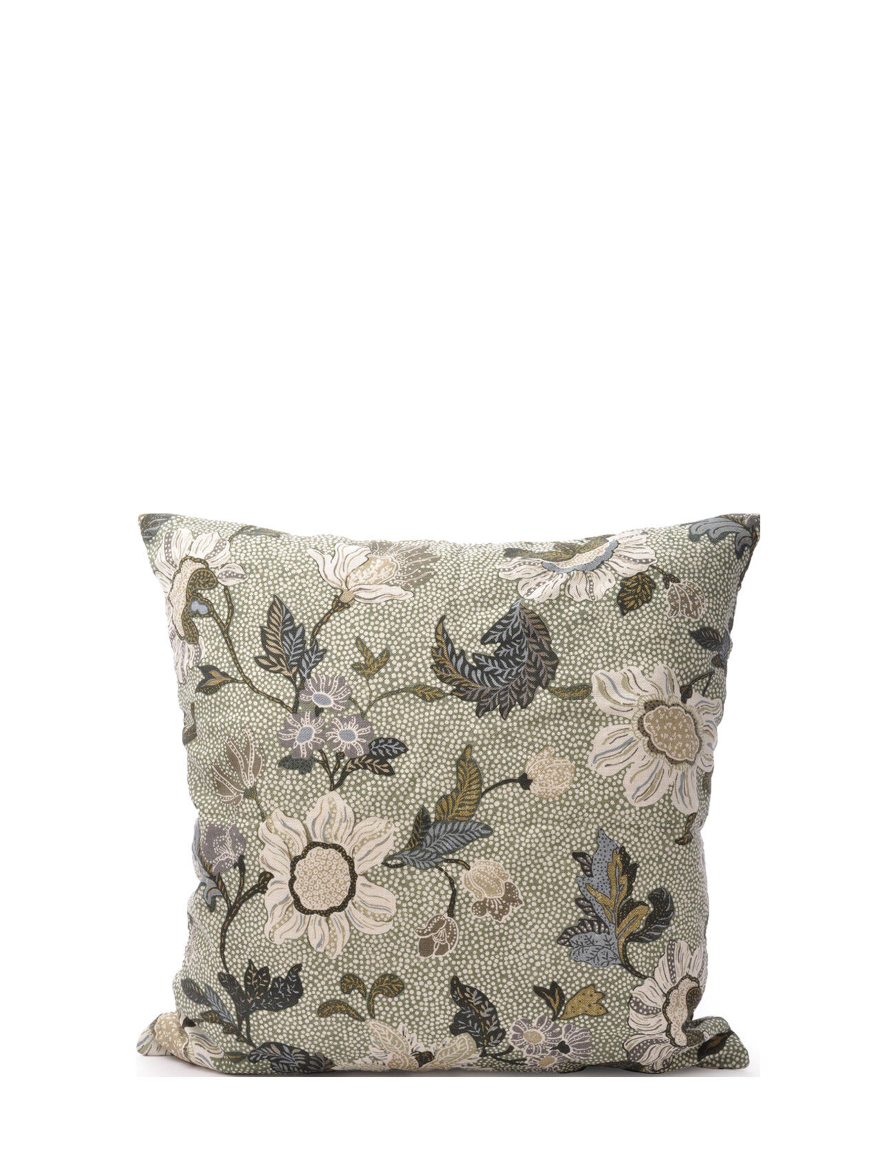 Ceannis C/C 50X50 Soft Green Flower Linen Home Textiles Cushions & Blankets Cushion Covers Grønn Ceannis