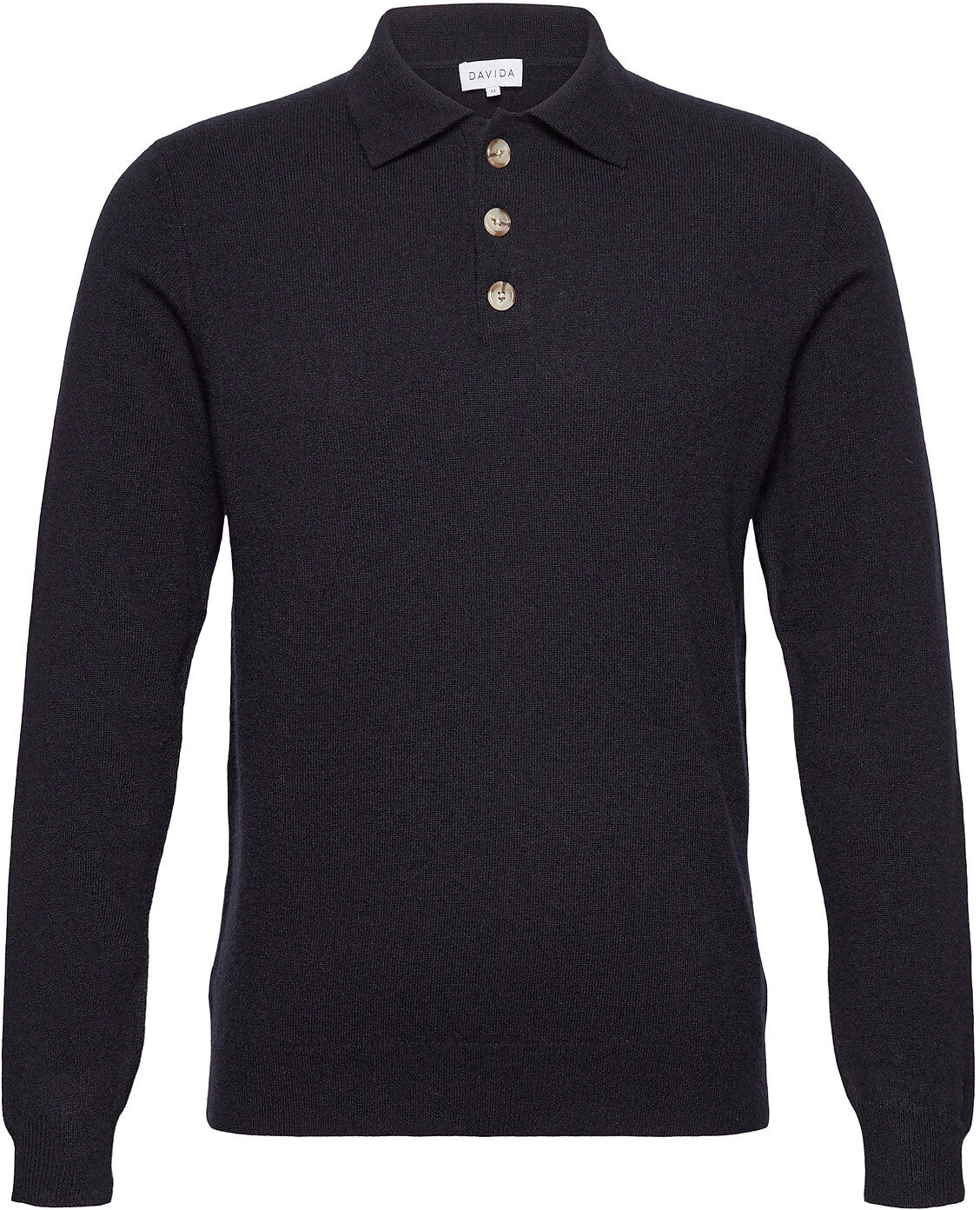 Davida Cashmere Man Collar T-shirts Long-sleeved Blå Davida Cashmere