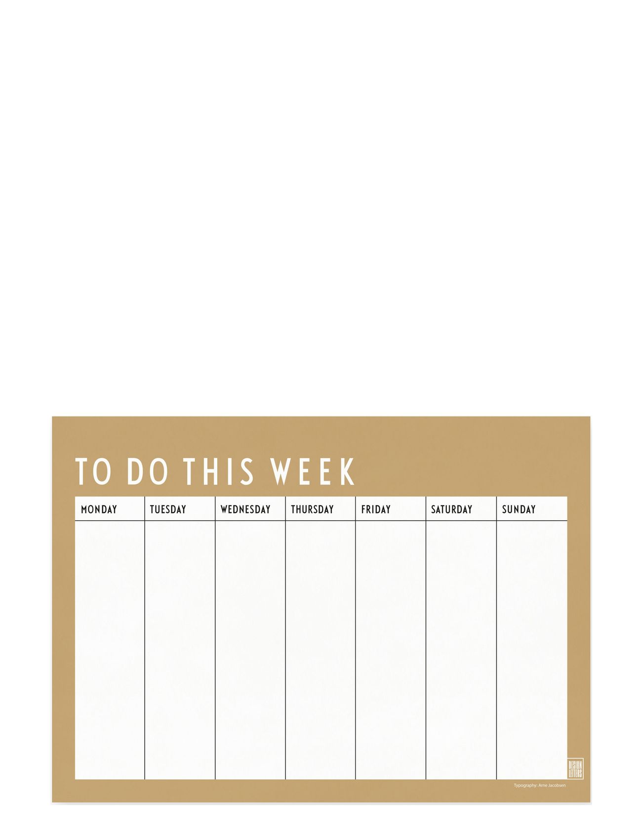 Design Letters Weekly Planner Home Decoration Office Material Calendars & Notebooks Beige Design Letters