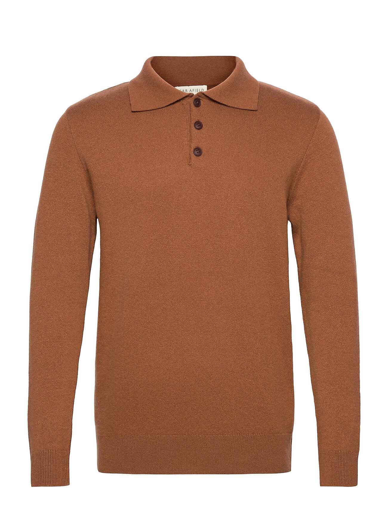 Far Afield Kier L/S Polo Polos Long-sleeved Brun Far Afield