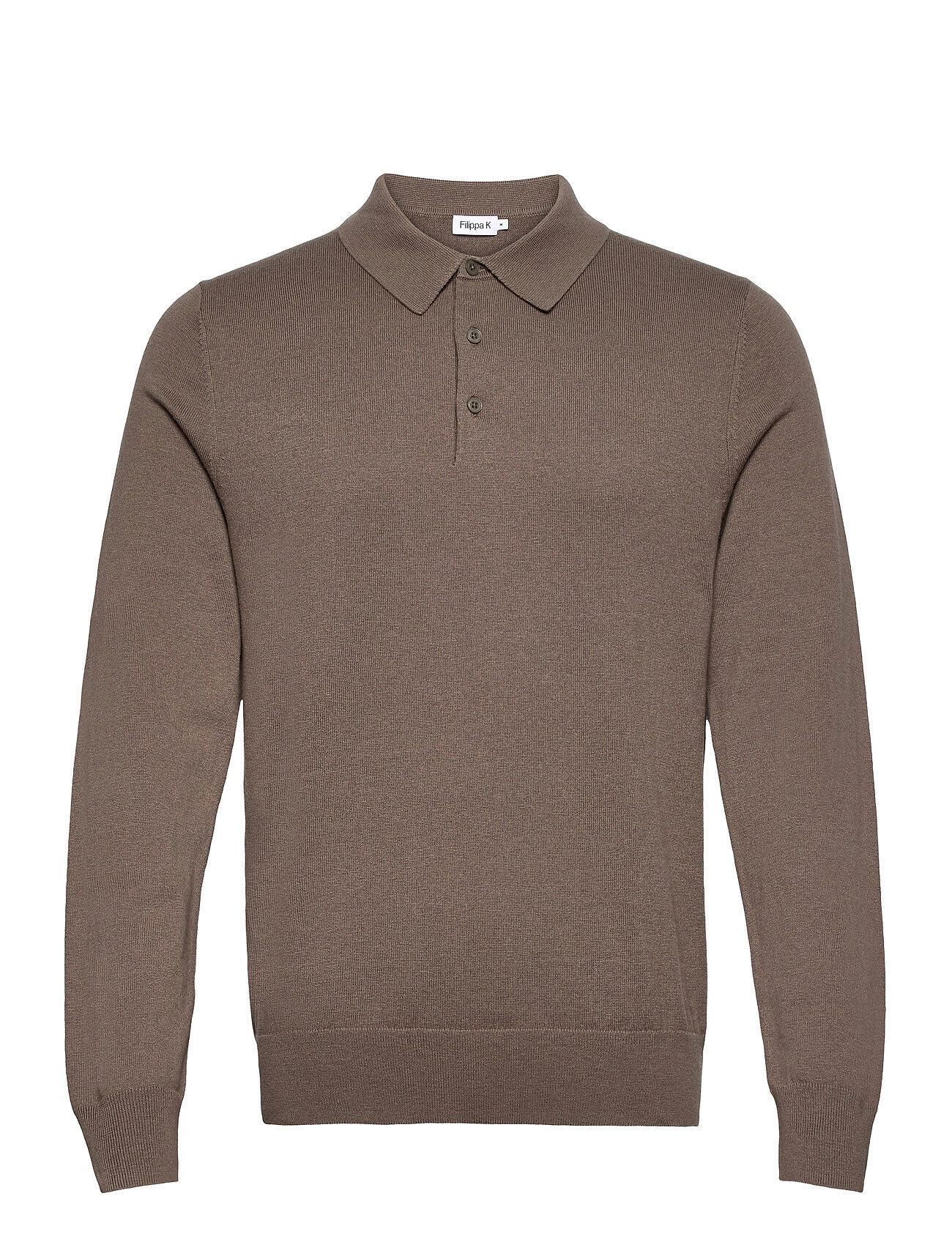 Filippa K M. Knitted Polo Shirt Polos Long-sleeved Beige Filippa K