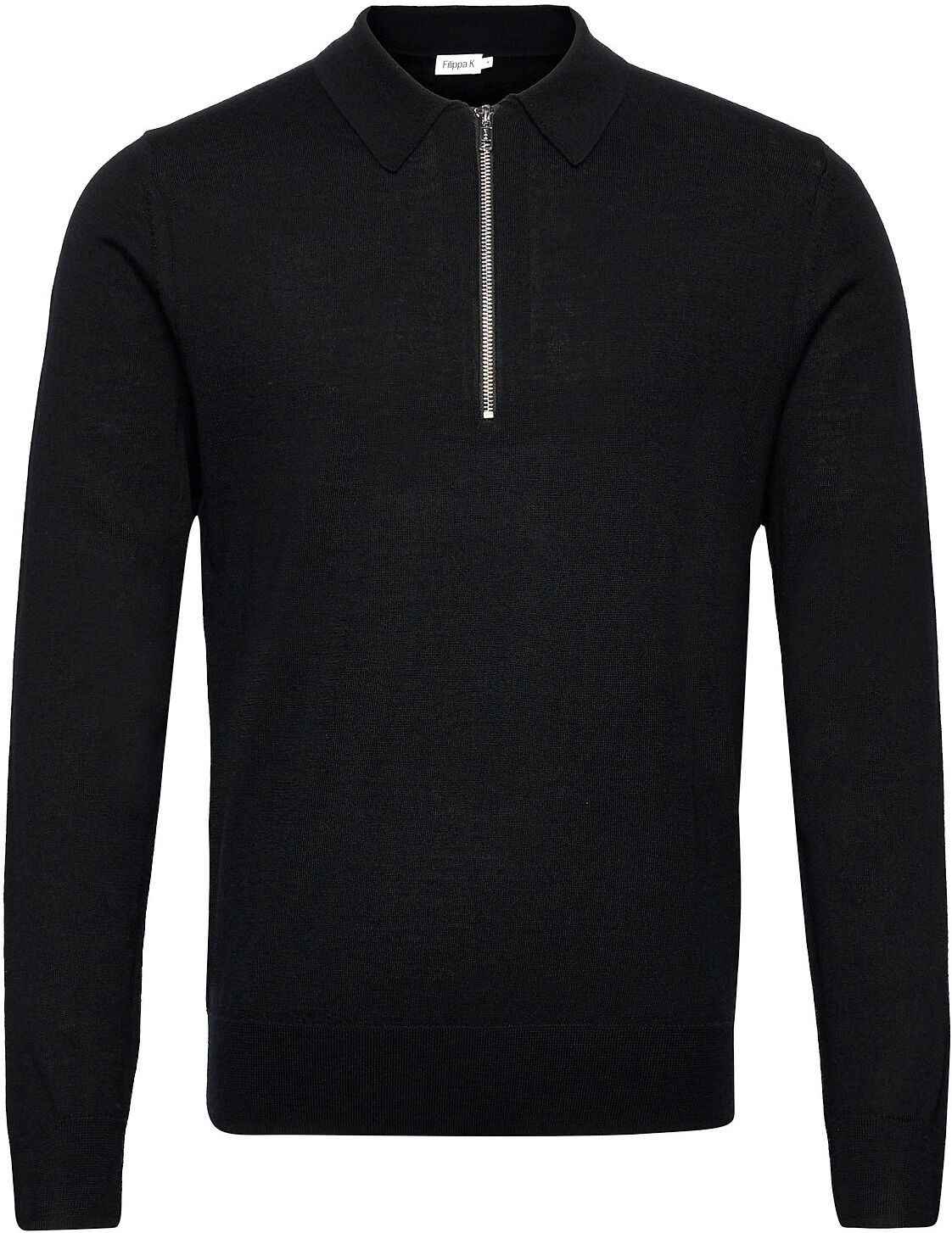 Filippa K M. Shawn Zip Polo Shirt Polos Long-sleeved Svart Filippa K