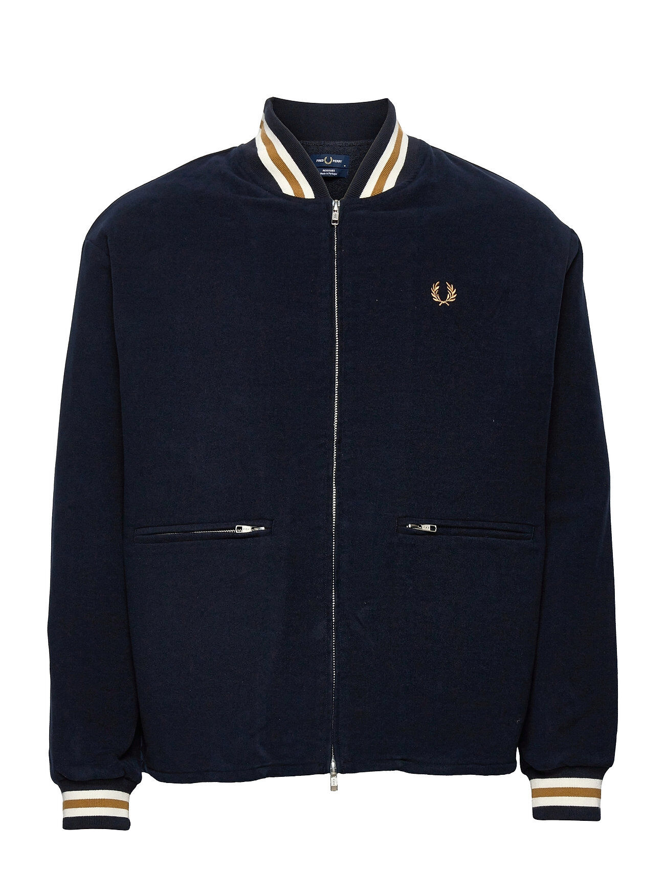 Fred Perry Towelling Lined Bomber Jkt Bomberjakke Jakke Blå Fred Perry