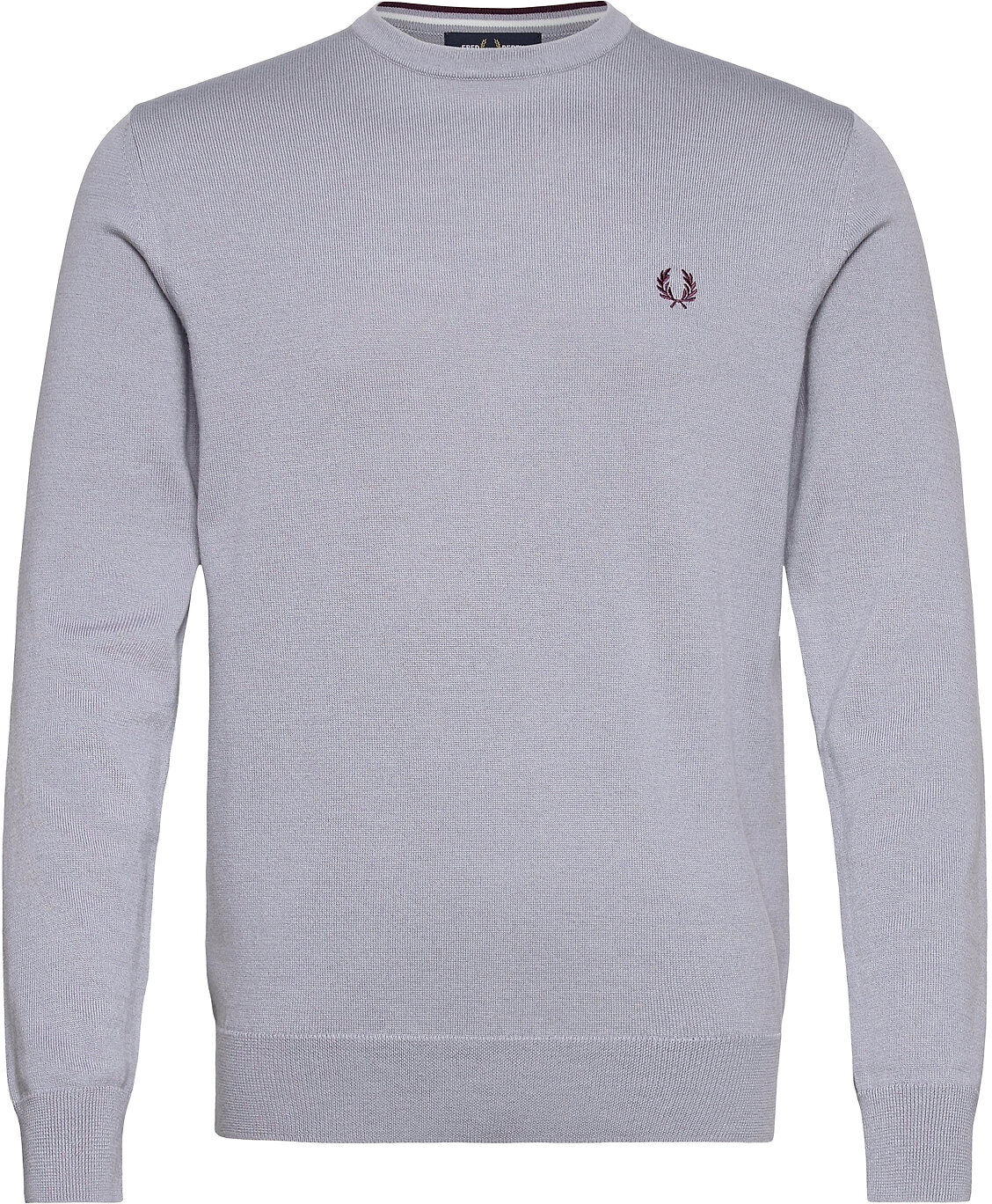 Fred Perry Classic C/N Jumper Strikkegenser M. Rund Krage Sølv Fred Perry