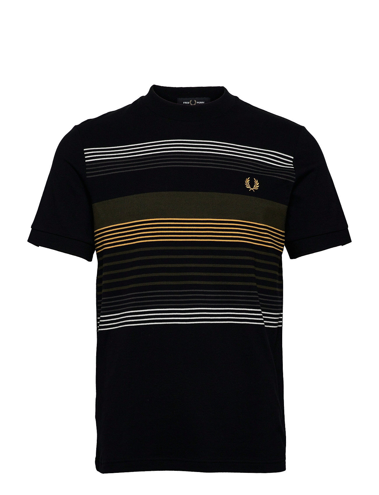 Fred Perry Striped Pique T-Shirt T-shirts Short-sleeved Svart Fred Perry
