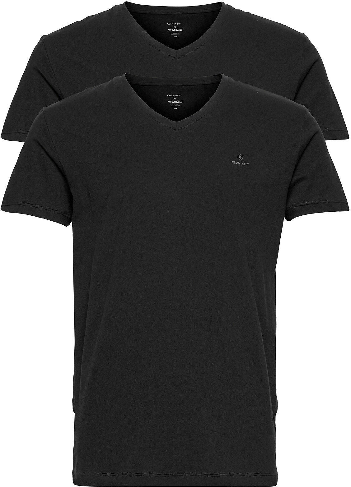 GANT V-Neck T-Shirt 2-Pack T-shirts Short-sleeved Svart GANT