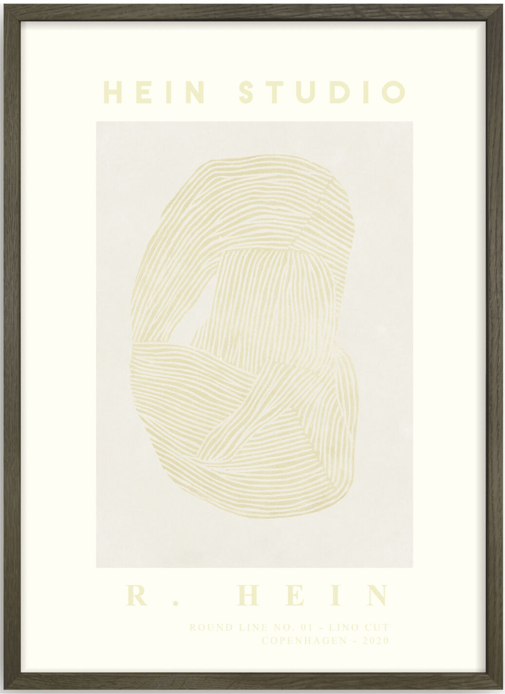 Hein Studio Round Line No. 09 Home Decoration Posters & Frames Posters Graphical Patterns Beige Hein Studio