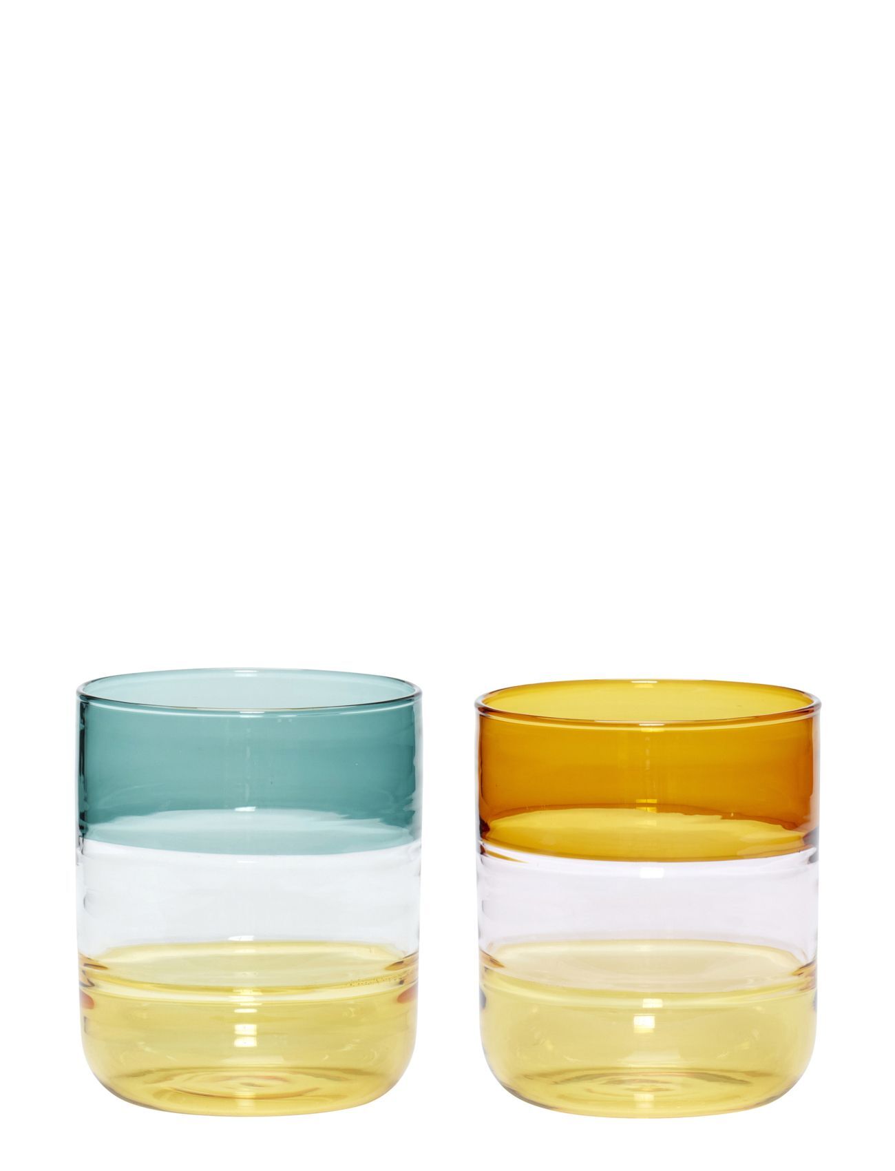 Hübsch Drinking Glass S/2 Home Tableware Glass Drinking Glass Multi/mønstret Hübsch