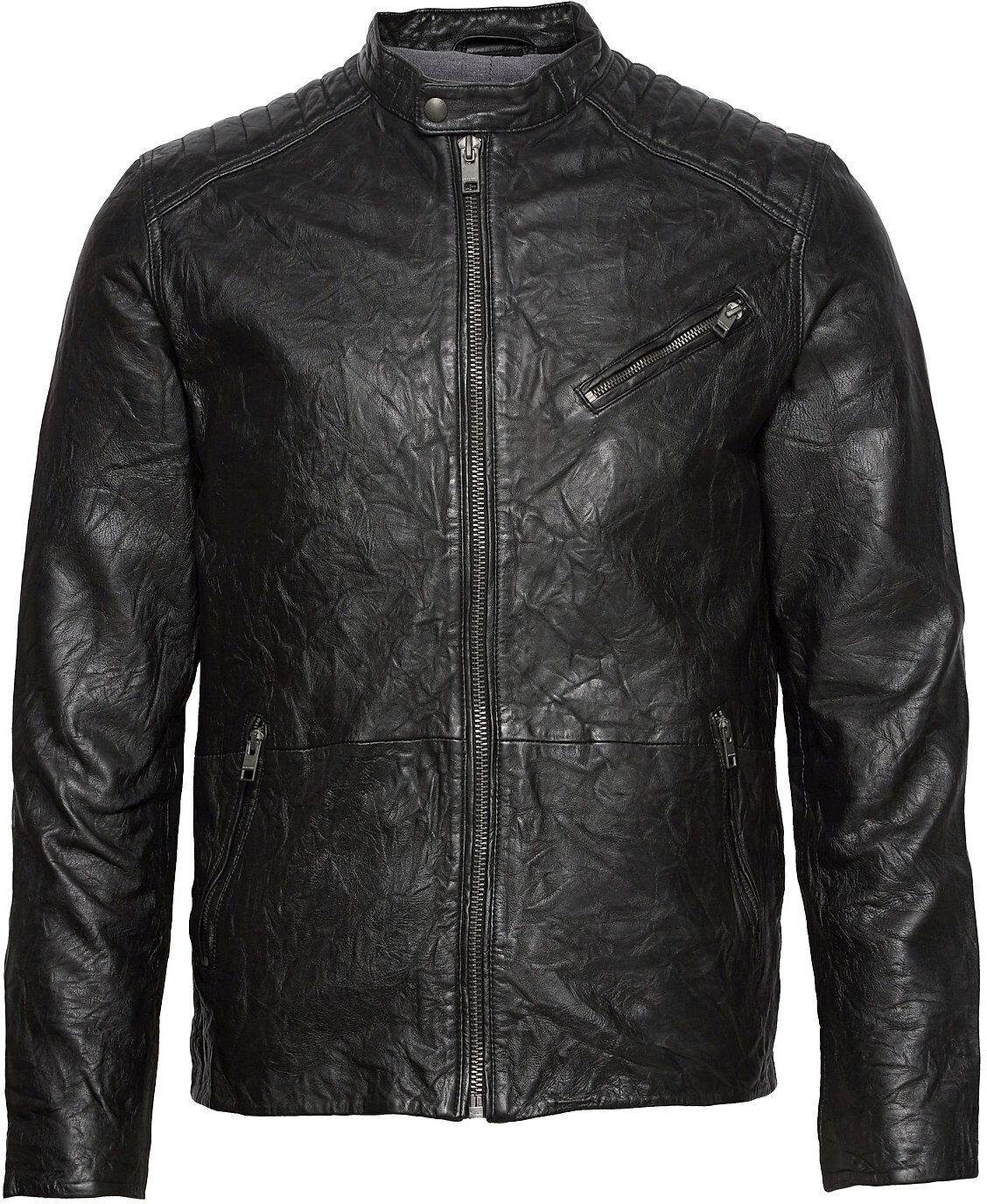 Jack & Jones Jjejoel Leather Jacket Skinnjakke Skinnjakke Svart Jack & J S