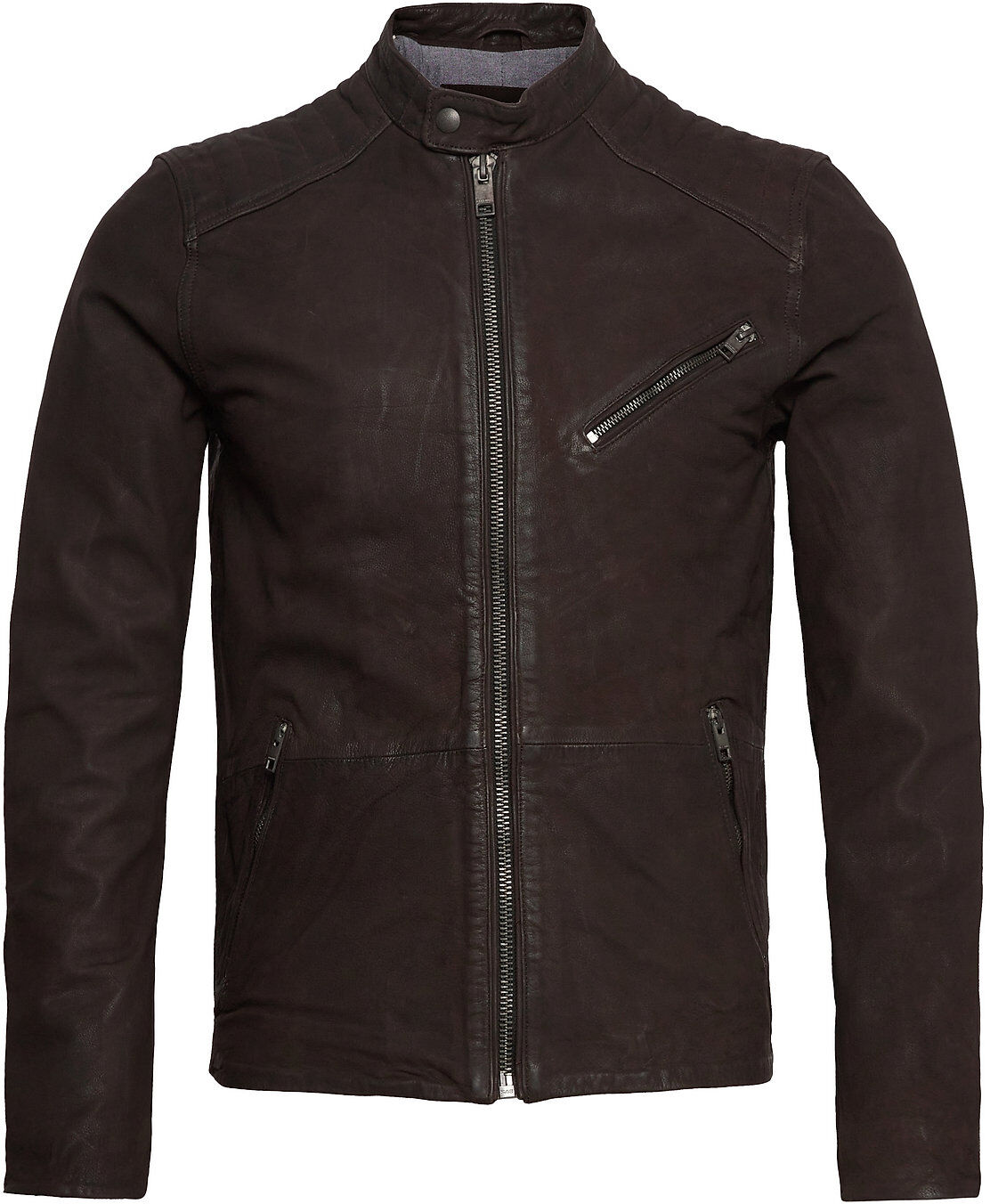 Jack & Jones Jjejoel Leather Jacket Skinnjakke Skinnjakke Brun Jack & J S