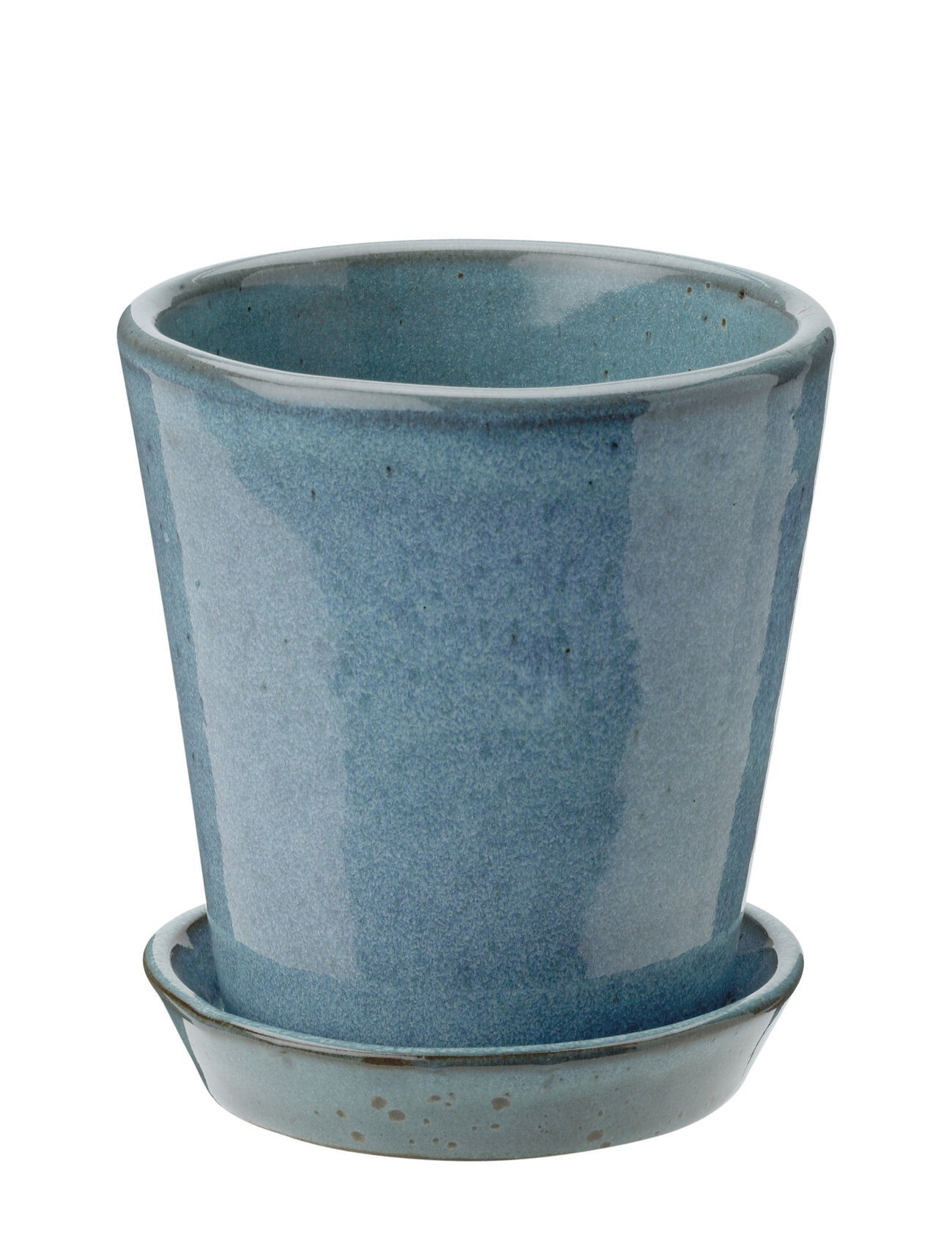 Knabstrup Keramik Krukke Med Fat Home Decoration Flower Pots Blå Knabstrup Keramik