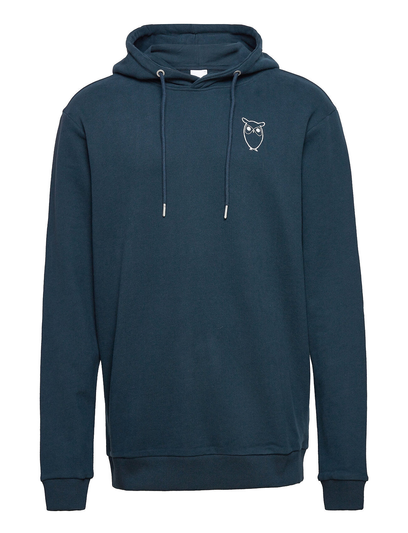 Knowledge Cotton Apparel Elm Hood Small Print Owl Sweat - Go Hettegenser Genser Blå Knowledge Cotton Apparel