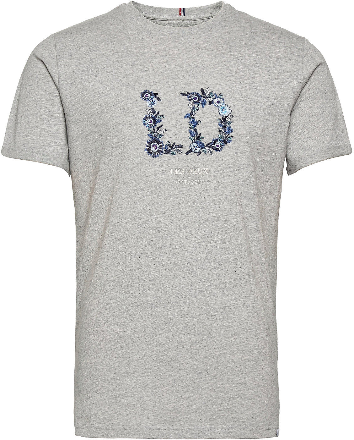 Les Deux Fiori T-Shirt T-shirts Short-sleeved Grå Les Deux