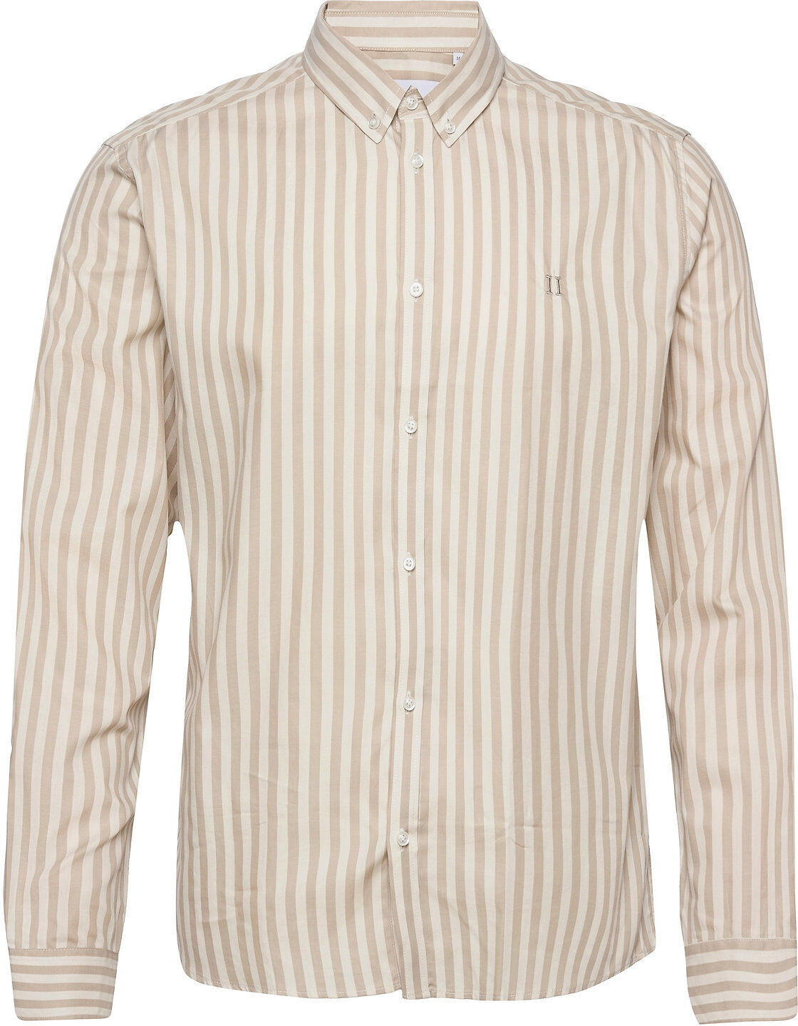 Les Deux Christoph Stripe Poplin Shirt Skjorte Uformell Beige Les Deux