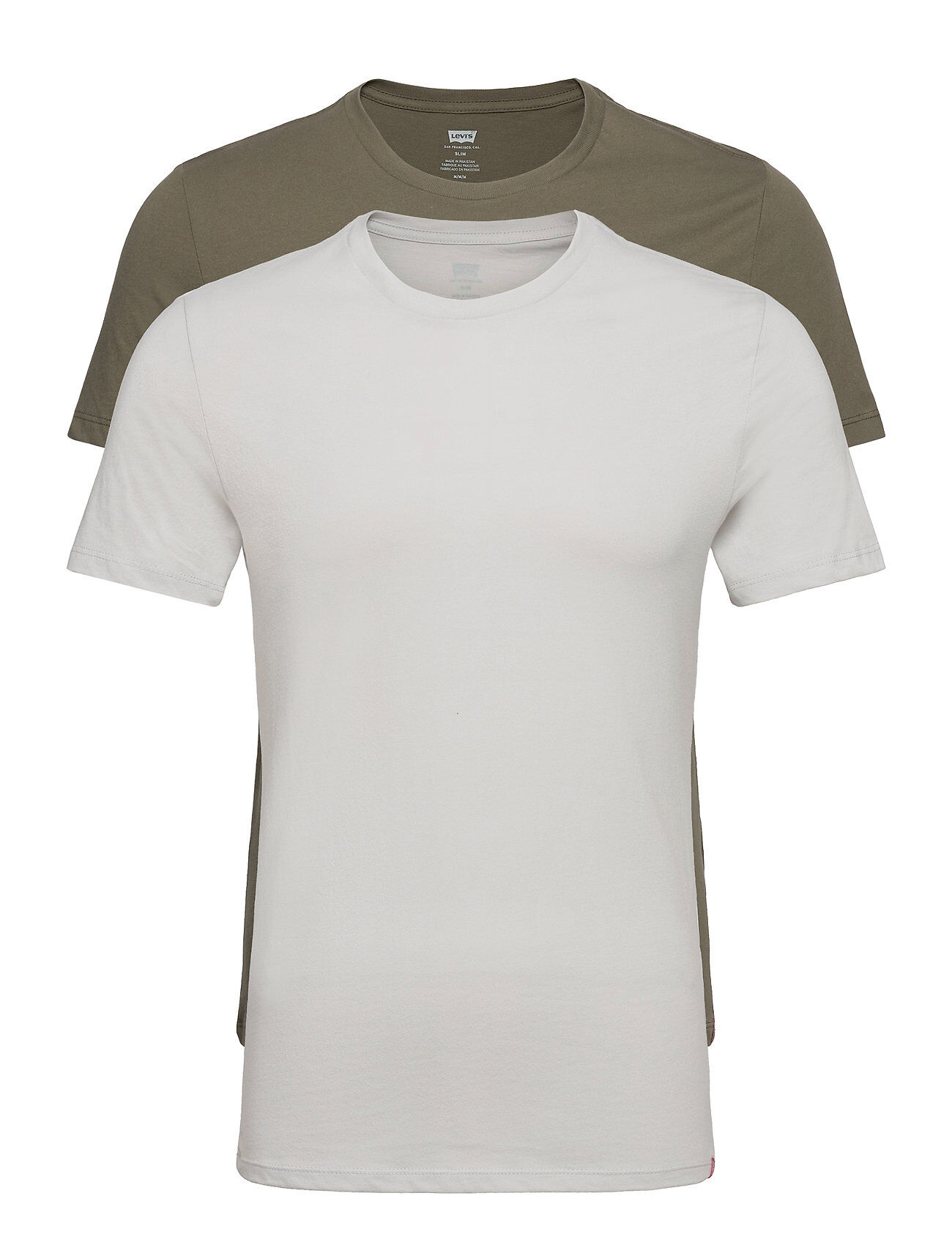 LEVI´S Men Slim 2Pk Crewneck 1 2 Pack Sli T-shirts Short-sleeved Hvit LEVI´S Men