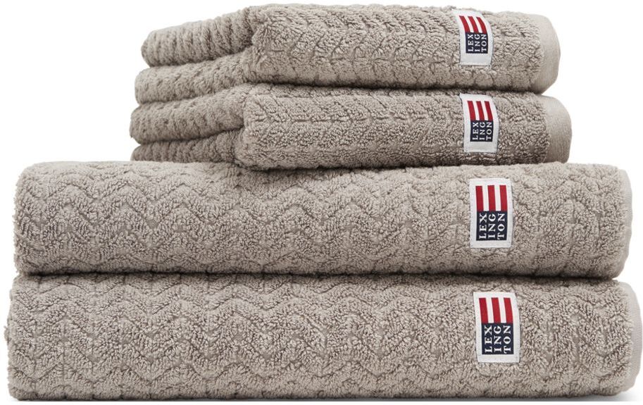 Lexington Home Cotton/Lyocell Structured Terry Towel Home Textiles Bathroom Textiles Towels Grå Lexington Home