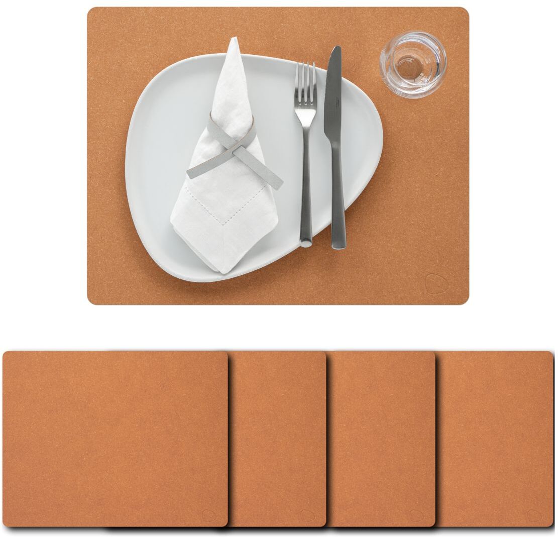 LIND DNA 4-Set Table Mat Square L Core Home Textiles Kitchen Textiles Placemats Oransje LIND DNA