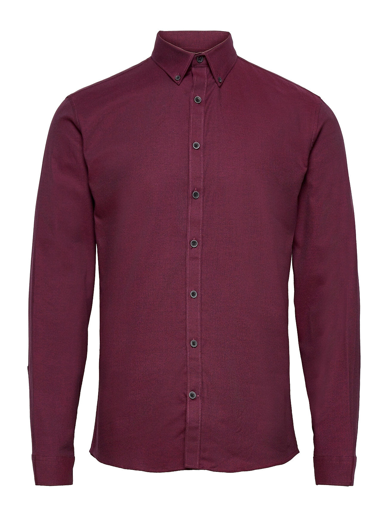 Lindbergh Mouliné Stretch Shirt L/S Skjorte Uformell Rød Lindbergh