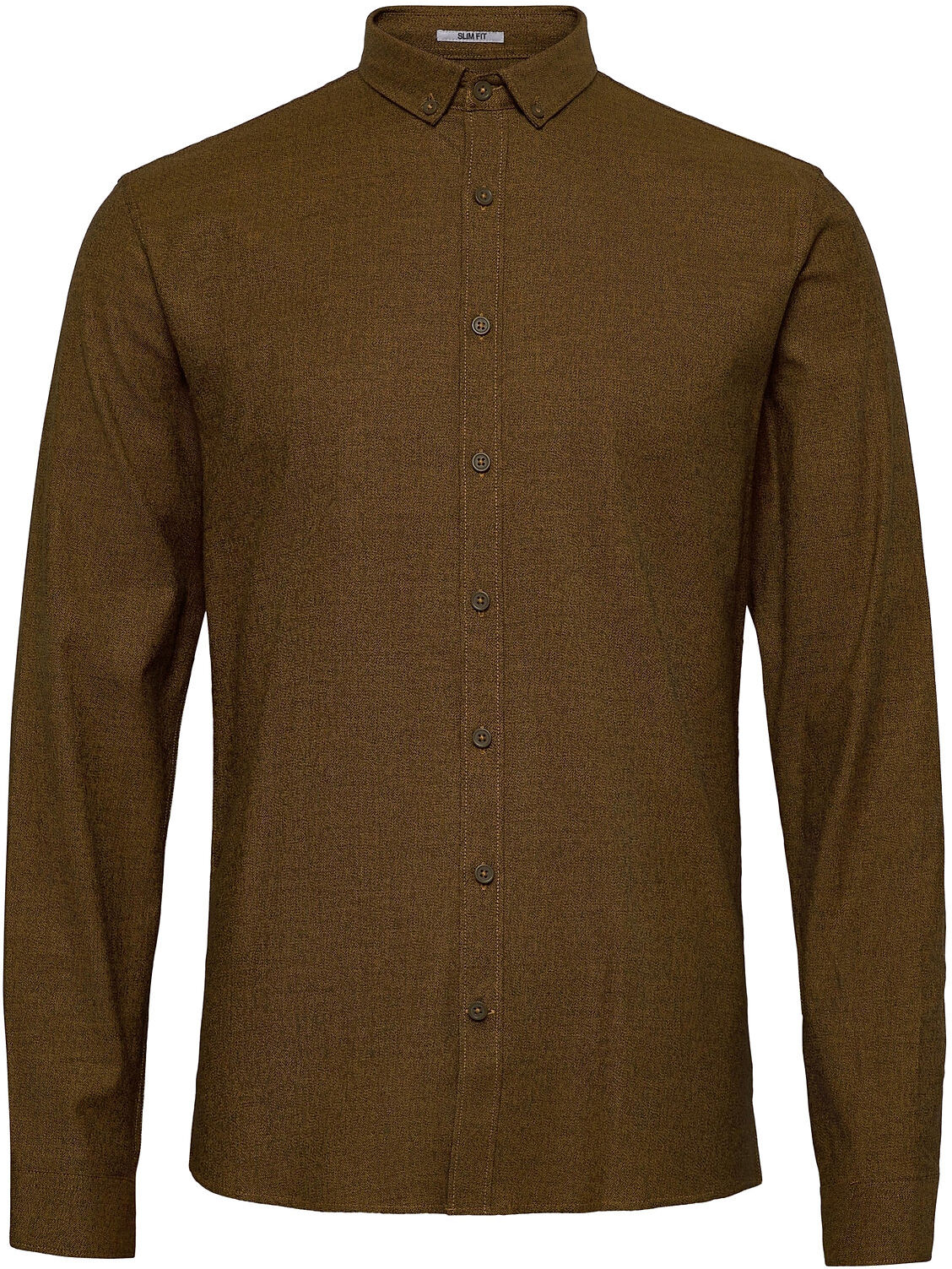 Lindbergh Mouliné Stretch Shirt L/S Skjorte Uformell Gul Lindbergh