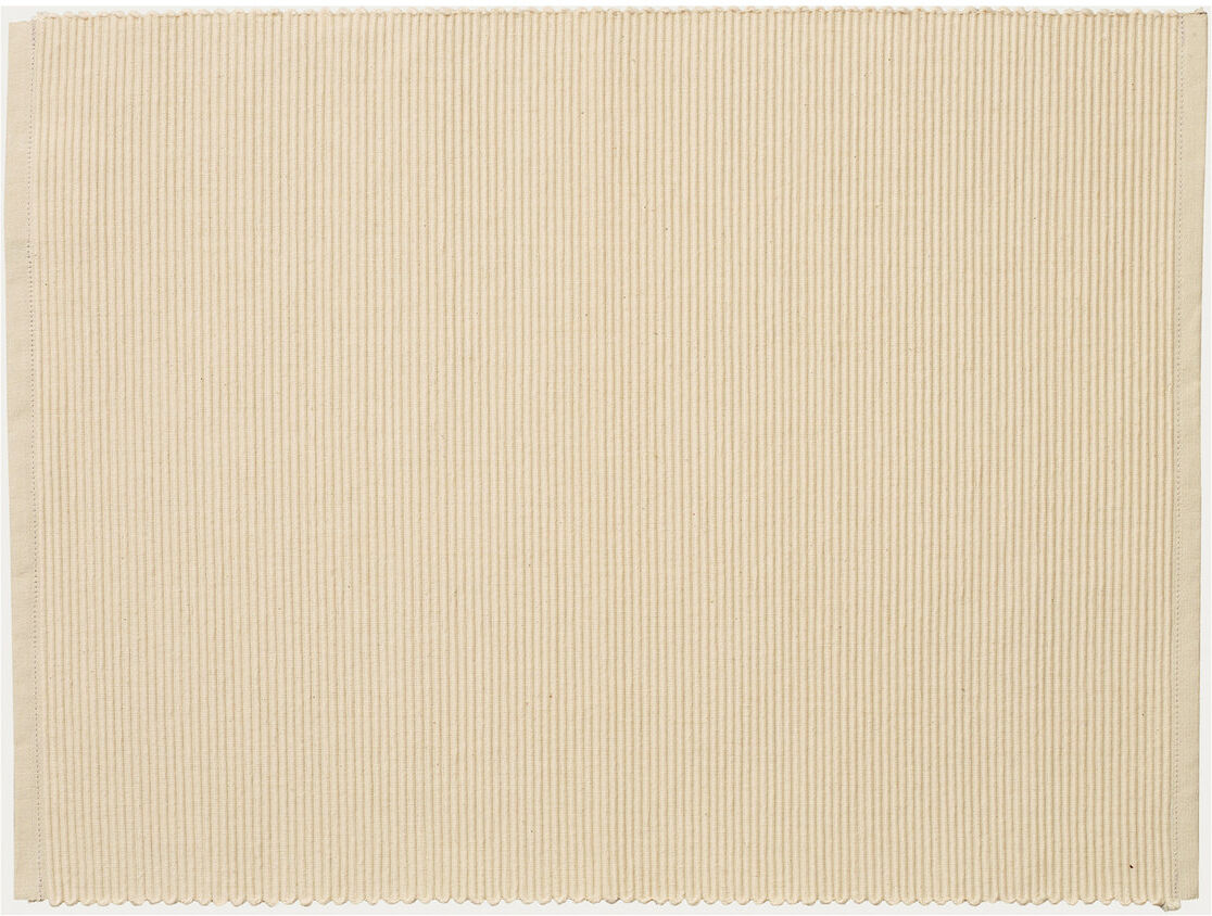 LINUM Uni Place Mat Rib Home Textiles Kitchen Textiles Placemats Beige LINUM