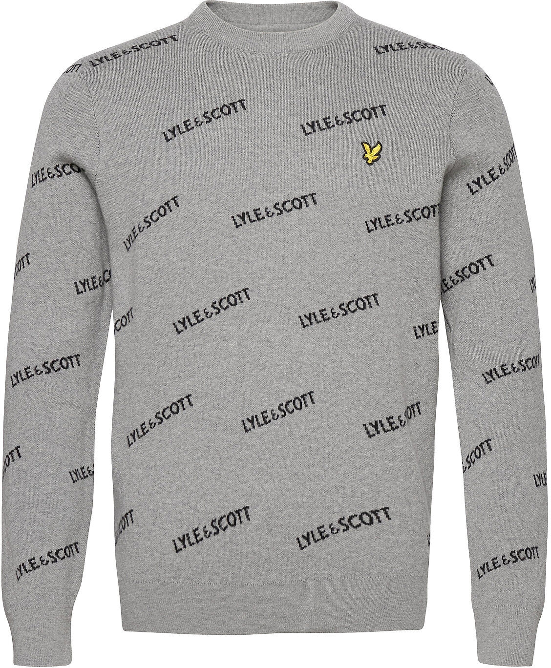 Scott Logo Jumper Strikkegenser M. Rund Krage Grå Lyle & Scott