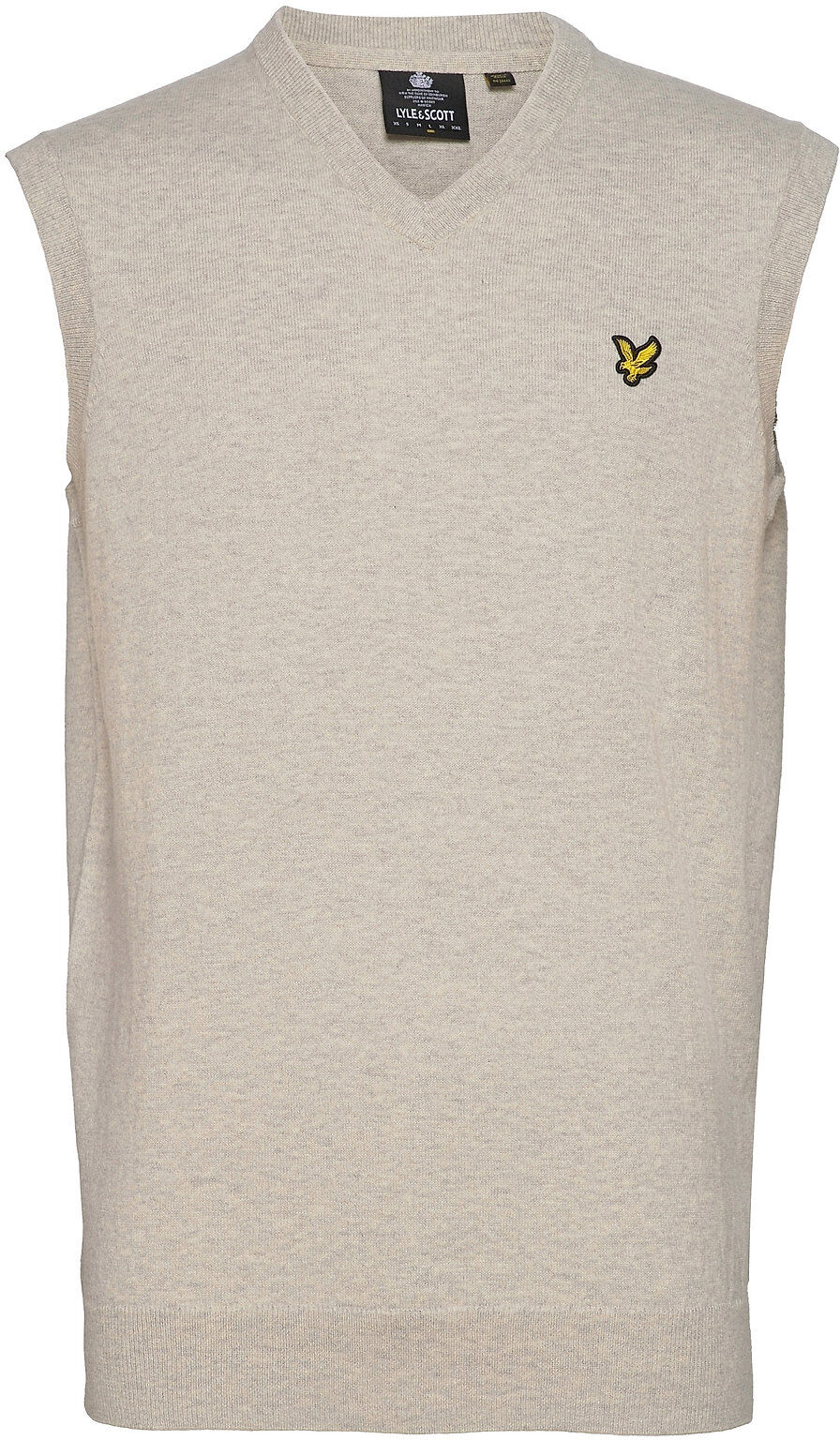 Scott Cotton Merino Vest Knitwear Knitted Vests Grå Lyle & Scott