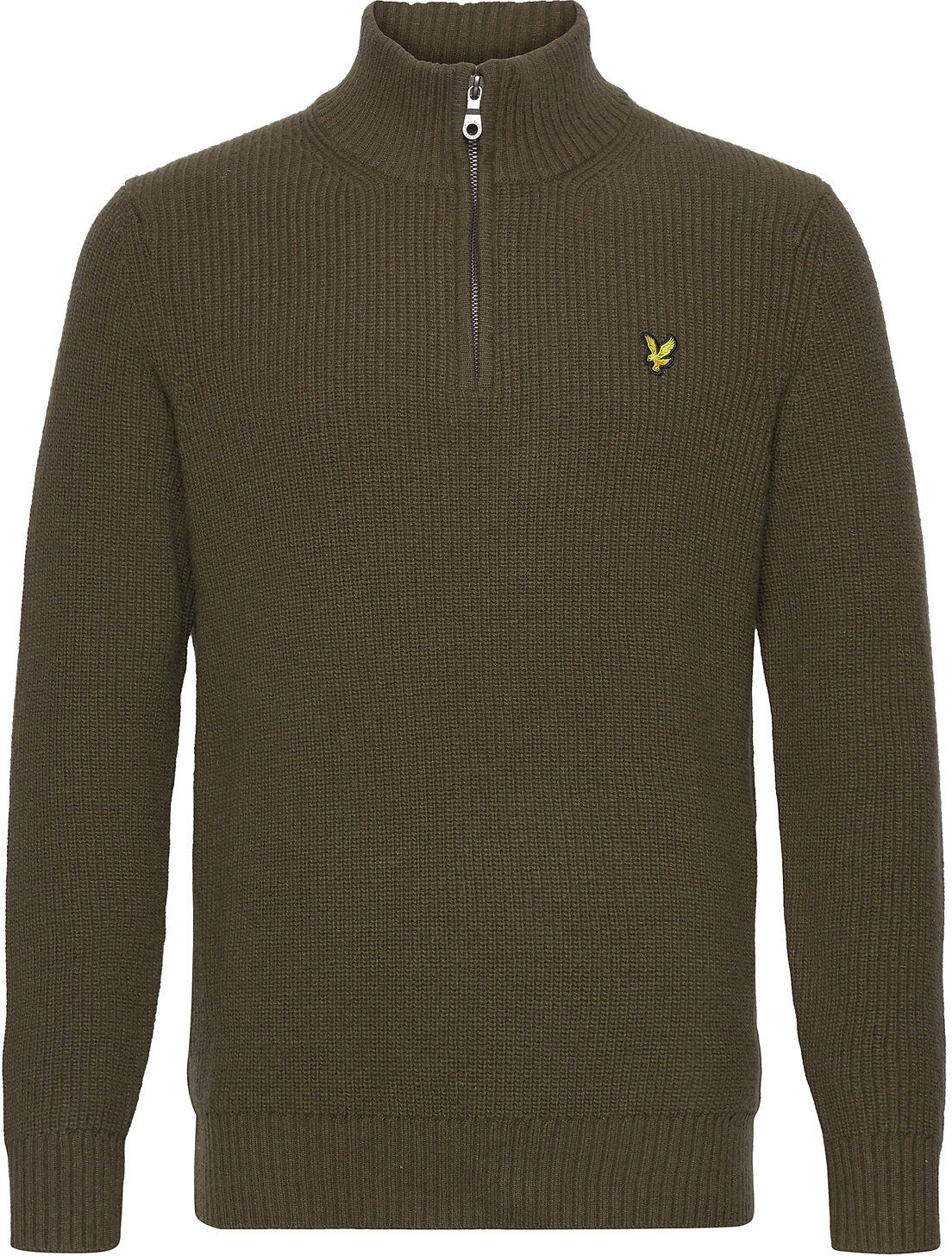 Scott Ribbed 1/4 Zip Jumper Knitwear Half Zip Pullover Grønn Lyle & Scott